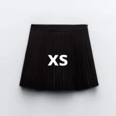 ZARA ボックスプリーツ入りスカート xs 黒 ブラック