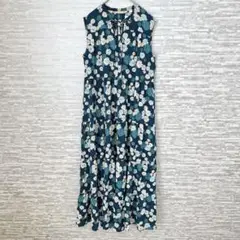 新品・未使用　ユニクロ×ポールジョー 花柄ロングワンピ M ブルー　総柄