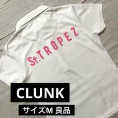 ●未使用●クランク ゴルフ ポロシャツ 白 M ホワイト ストレッチ ロゴ刺繍