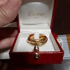 【超美品】カルティエ　トリニティリング XLラージ　K18スリーゴールド　58 超美品】カルティエ トリニティリング XLラージ K18スリー