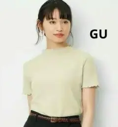 【8/31まで】GUトップス カットソー ティシャツ リブ メロウ