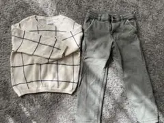 ZARA kids ニットトレーナー・カーキパンツ セット売り