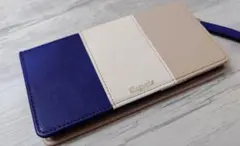 Elegante エレガンテ iPhone ケース カモネイビー 手帳型