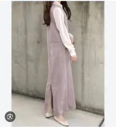 グレイルGRL 重ね着ロングワンピース　バックスリット　ピンク　ノースリーブ