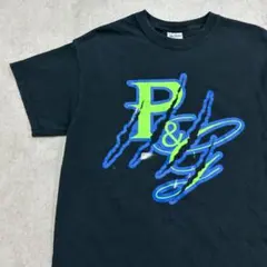 P＆Y　爪痕　ロゴプリント　TYCZ　半袖　Tシャツ　古着　ブラック　M