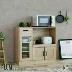 PLUM 食器棚 幅88cm スライドドア