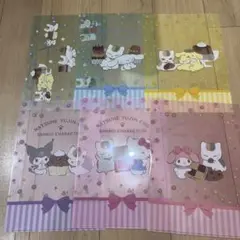 サンリオキャラクター×夏目友人帳ニャンコ先生 クリアファイル全6枚コンプ