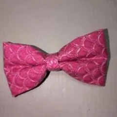 ピンク 円形模様 ボウタイ