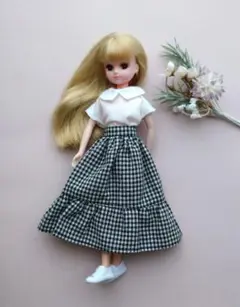 リカちゃん♡ブラウス チェックスカート セット
