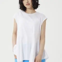 今期　PLST プラステ　グロスジャージーペプラムノースリーブ　　Tシャツ　S