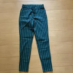 ダークグリーンストライプスラックス