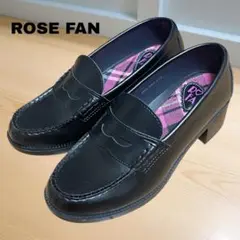 美品 ROSE FANFAN ローズファンファン厚底 ローファー 黒 23.5
