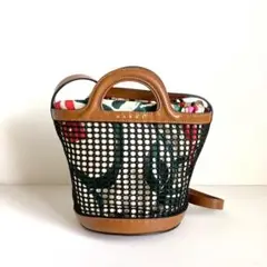 マルニ ショルダーバッグ カゴバッグ 巾着バッグ 2way フラワープリント