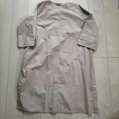 新品　無印良品 高密度織り ボートネックワンピース M サンドベージュ