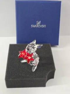 Swarovski クリスタル ウサギとポインセチア