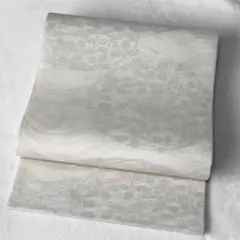 【洒落袋帯】夏帯　紗　オフホワイト　萩の丸　付け下げ◎ 美品　薄物　盛夏　K