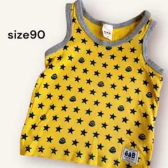 美品 星柄イエロー タンクトップ サイズ90