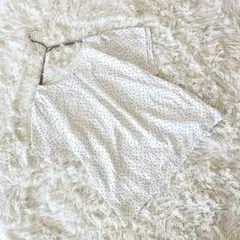 《ドレスリップス》【L】ブラウス ドット柄 半袖 ホワイト オフィス タック