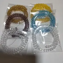 ボタンカットガラスビーズ　約6ミリ約30cm 6本セット
