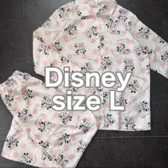 Disney 光沢生地、総柄ミキミニパジャマ上下セット　春夏秋