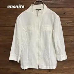 ♦︎【エンスウィート】ensuite ホワイト ジップアップジャケット M