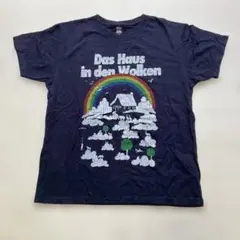 ト2506-14-4780 グラニフ レインボープリントTシャツ　紺　M