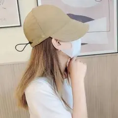 ⭐3 UVカット 紫外線対策 つば広 アウトドア キャップ カーキ