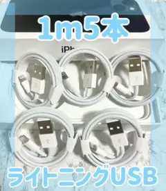ライトニングUSBケーブル 1m 5本セット