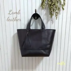 ALLブラック☆ラムレザートートバッグ