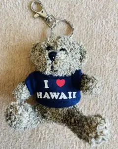 【美品】I LOVE HAWAIIくまぬいぐるみキーホルダーハワイ限定