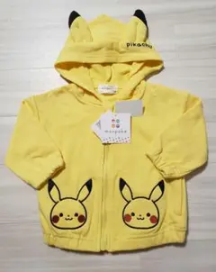 モンポケ☆新品未使用　ピカチュウ裏毛パーカー　80サイズ　ベビー　女の子　男の子