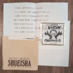 ONE PIECE 2億冊突破記念ルフィの秘宝 尾田栄一郎 ミニサイン色紙 ONE PIECE 2億冊突破記念ルフィの秘宝 尾田栄一郎 ミニサイン色紙