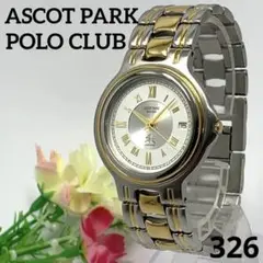稼動品 POLO CLUB メンズ 腕時計 ASCOT PARK ゴールド