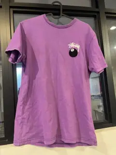 Stussy パープル Tシャツ 8ボールデザイン　サイズM
