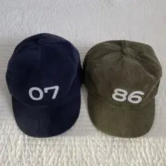 コーデュロイ　キッズキャップ　2個セット