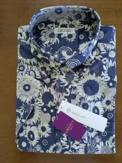 シンプルライフ・ LIBERTY FABRIC ボタンダウン 半袖 シャツ