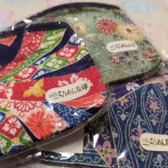 ちりめん友禅　和風デザイン ポーチ ３点