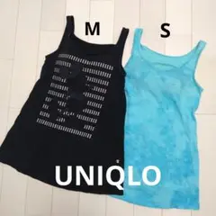 UNIQLO チュニックタンクトップ 黒 ブルー　ディズニー 2枚セット