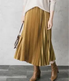 URBAN RESEARCH ROSSO WOMEN ゴールド プリーツスカート