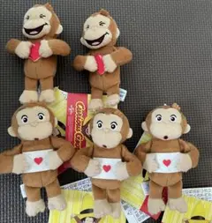 おさるのジョージ　マスコットLove 2種　5個セット
