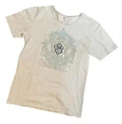 Y2K semantic design ラインストーン　tシャツ　L グレー