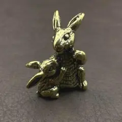 真鍮 置物 アンティーク ヴィンテージ ハンドメイド 動物 ウサギ 兎246