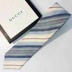 GUCCI ネクタイ ストライプ柄 ホワイト