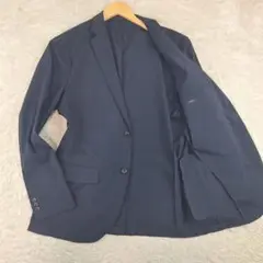 美品✨ユニクロ　感動ジャケット　スリムフィット　ストレッチ　ネイビー　XL