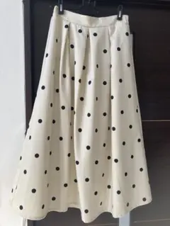 ドット柄 フレアスカート インタープラネット　試着のみ