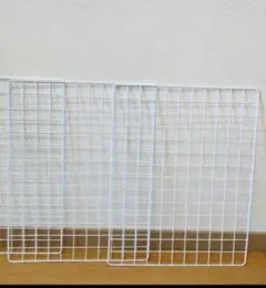 壁掛け収納に　ワイヤーネット ホワイト　約44×30cm 2つ