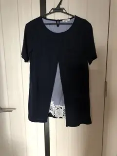 トップス カットソー ブラウス☆紺☆ 美品