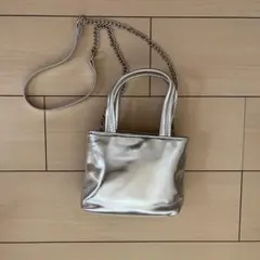 シルバー ミニトートバッグ yaqiannvbao