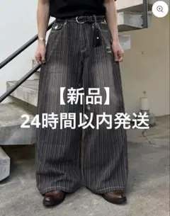 【早い者勝ち‼️】ストライプヴィンテージウォッシュバギーデニム