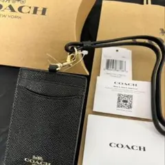 coach コーチ 定期入れ パスケース ICカード ブラック レディース 本革